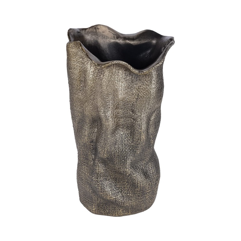 Organic gold vase 46.5 cm made from aluminium in an antique gold finish, featuring an organic sculptural form for stylish interiors.