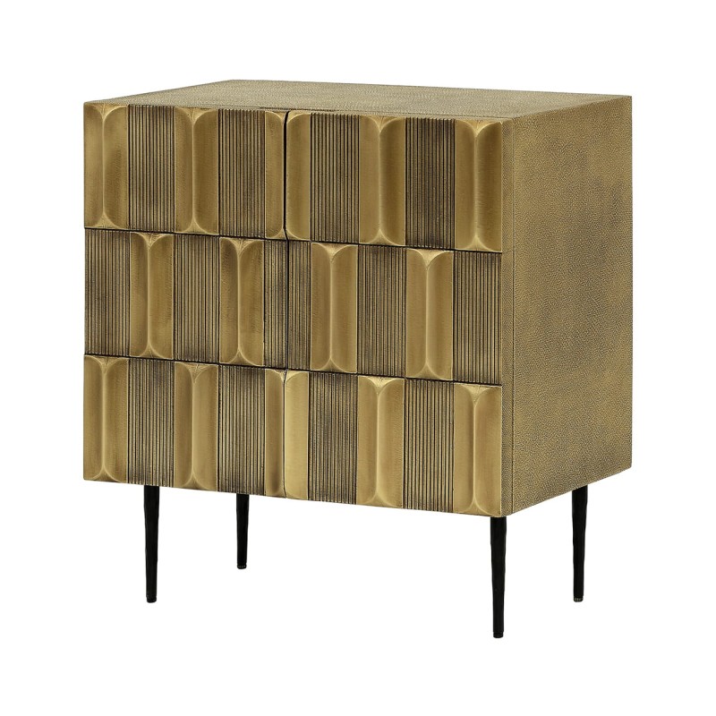 Lyall Brass small sideboard 75 cm in gold with two doors. Stylish storage cabinet for living room, bedroom or hallway.