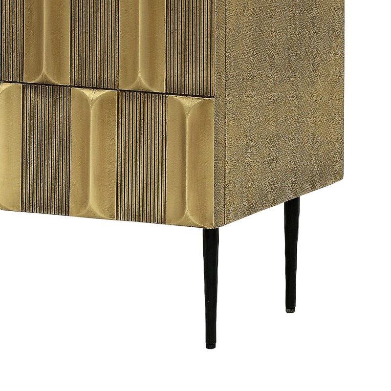 Lyall Brass small sideboard 75 cm in gold with two doors. Stylish storage cabinet for living room, bedroom or hallway.
