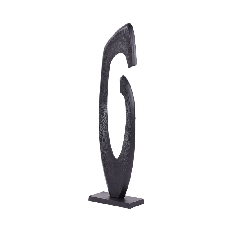 Novum black floor sculpture 117 cm in aluminium. Modern decorative sculpture for contemporary interiors.
