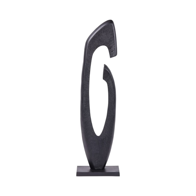 Novum black floor sculpture 117 cm in aluminium. Modern decorative sculpture for contemporary interiors.
