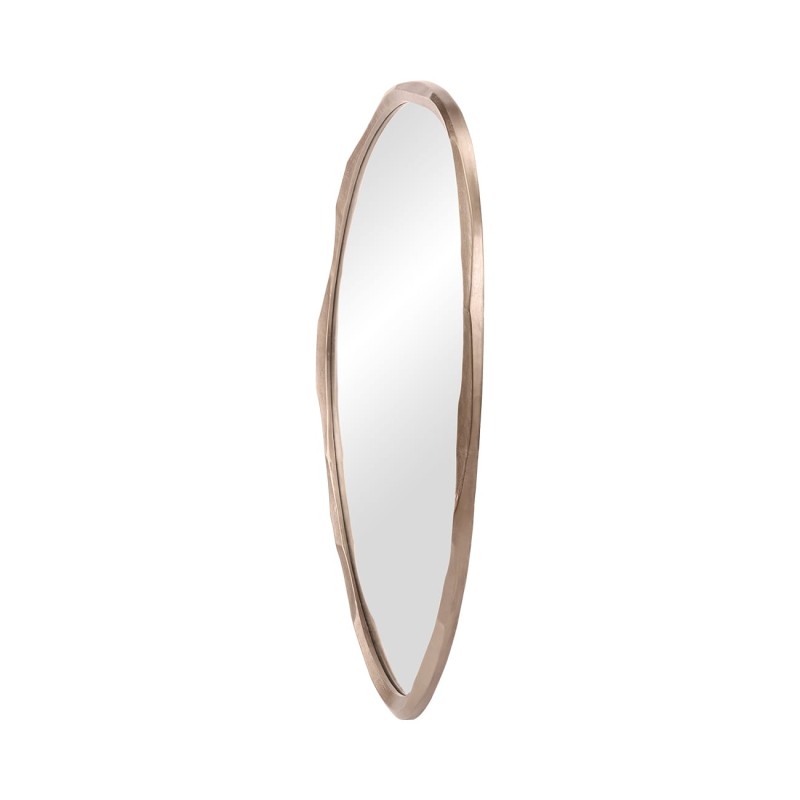 Organic Brass mirror 130 cm – irregular mirror with gold aluminium frame, featuring an organic shape perfect for modern and stylish interiors.