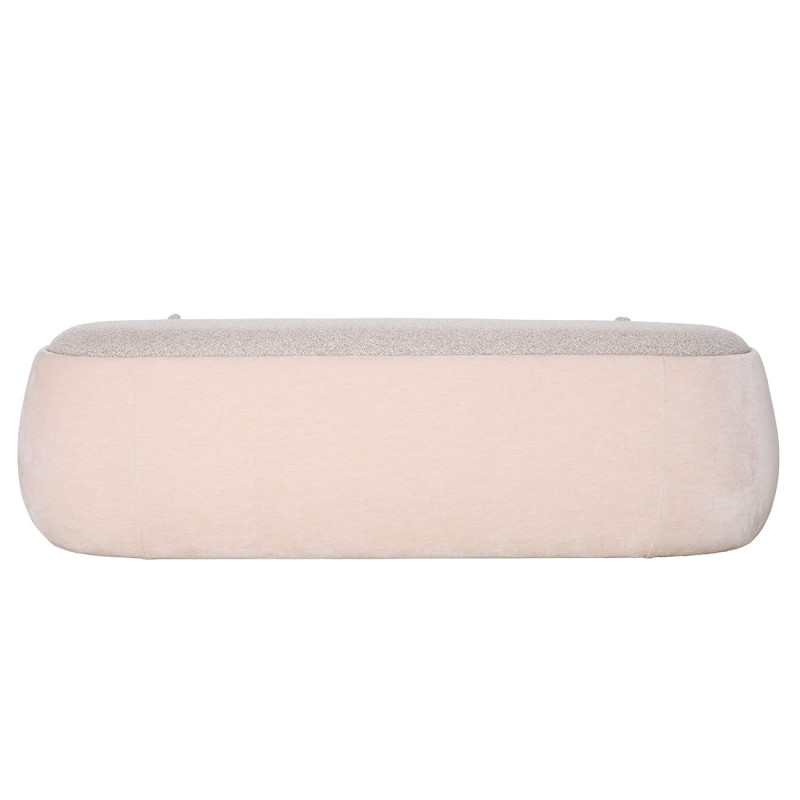 Pimlico beige bouclé velvet storage bench, 142 cm wide. An elegant upholstered bench with hidden storage, perfect for bedrooms, hallways and living spaces.