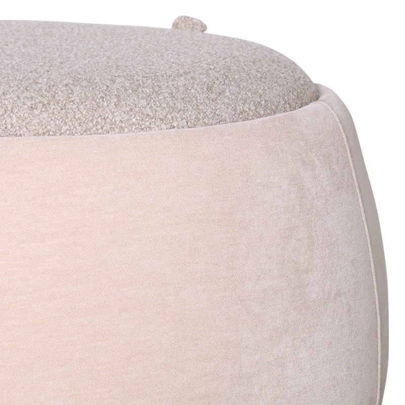 Pimlico beige bouclé velvet storage bench, 142 cm wide. An elegant upholstered bench with hidden storage, perfect for bedrooms, hallways and living spaces.