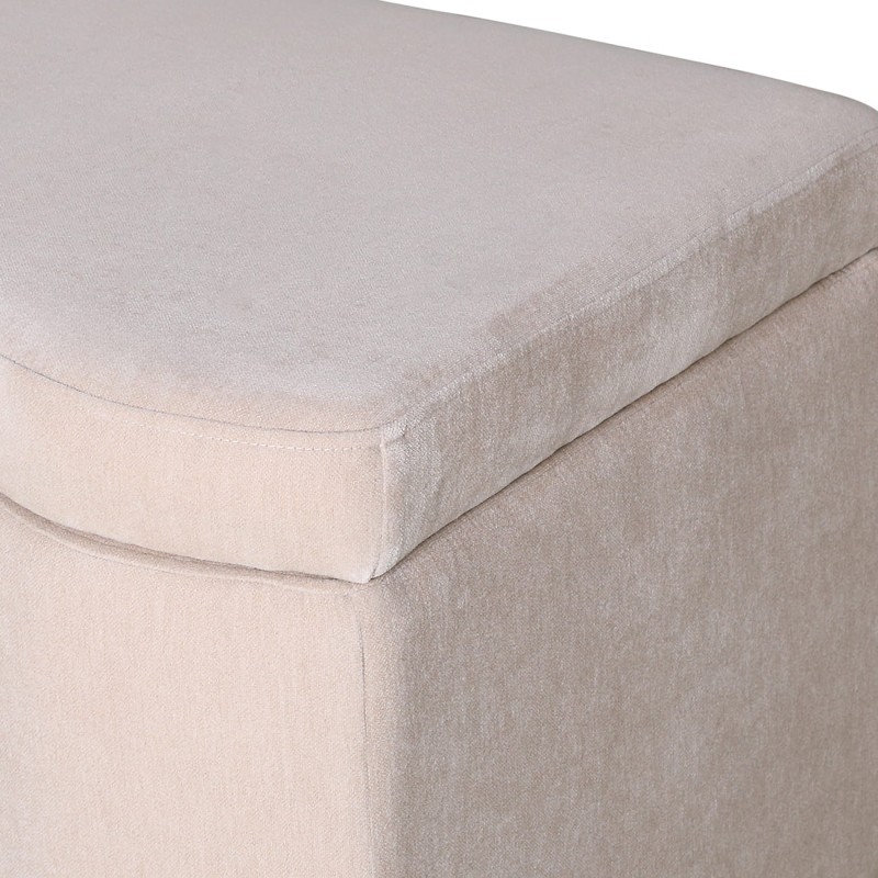 Marylebone cream velvet storage bench, 120 cm wide. An elegant upholstered bench with hidden storage, perfect for bedrooms, hallways and living spaces.
