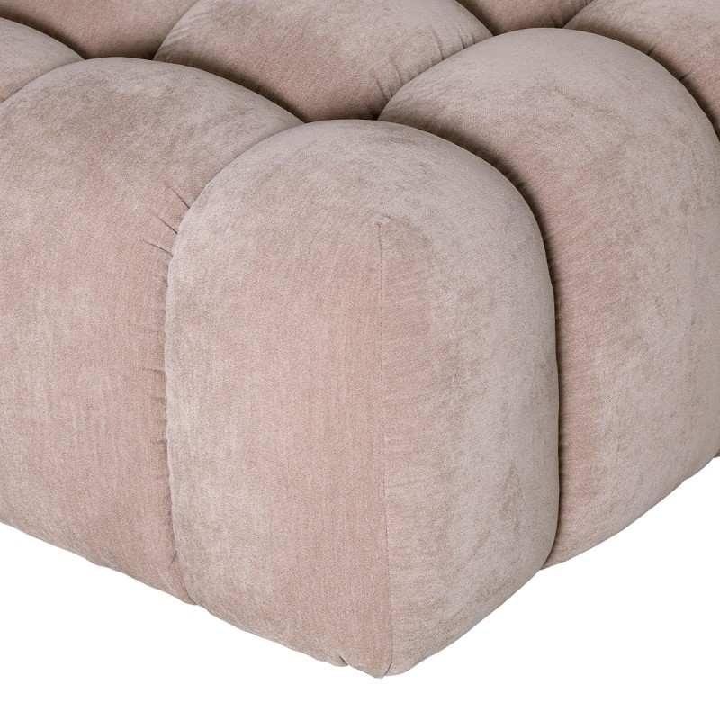 Marylebone large pouffe 100 cm upholstered in cream velvet – a stylish and practical dressing room pouffe for elegant interiors.