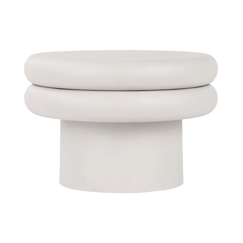 Round white metal coffee table, 56 × 36 cm, crafted from iron. A low, minimalist table ideal for modern living rooms and contemporary interiors.