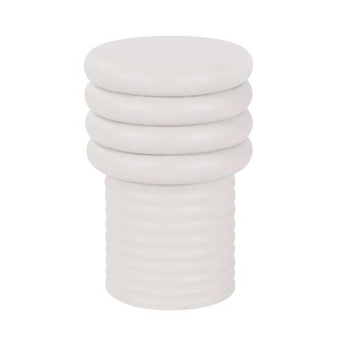 Round Metal Side Table, 30 x 46 cm, Beige Iron