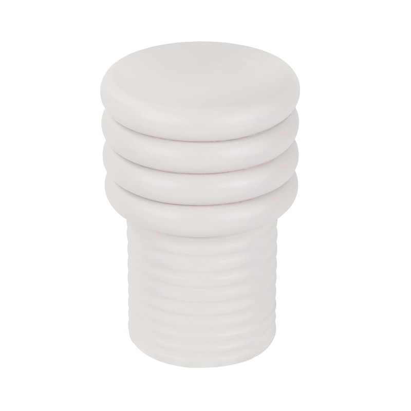 Round Metal Side Table, 30 x 46 cm, Beige Iron