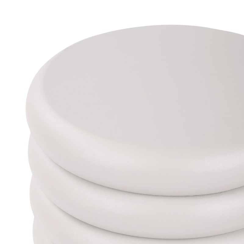 Round Metal Side Table, 30 x 46 cm, Beige Iron