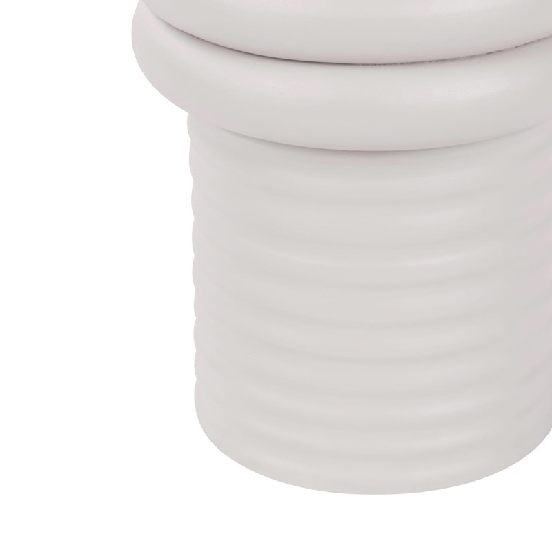 Round Metal Side Table, 30 x 46 cm, Beige Iron