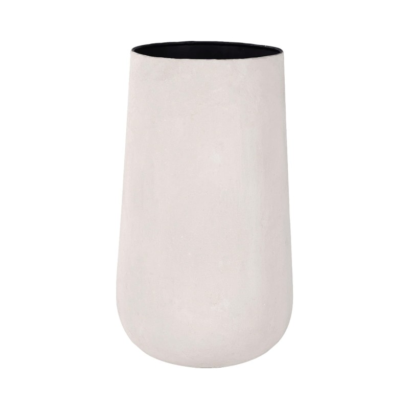 Pale Metal Planter, 68 cm, Light Paper-Mâché Finish