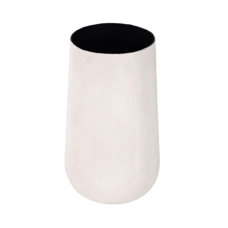 Pale Metal Planter, 68 cm, Light Paper-Mâché Finish