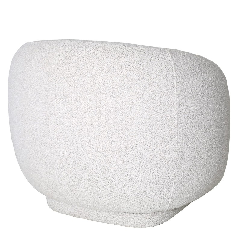 Pimlico White swivel armchair upholstered in white bouclé fabric – a decorative swivel chair for modern interiors.