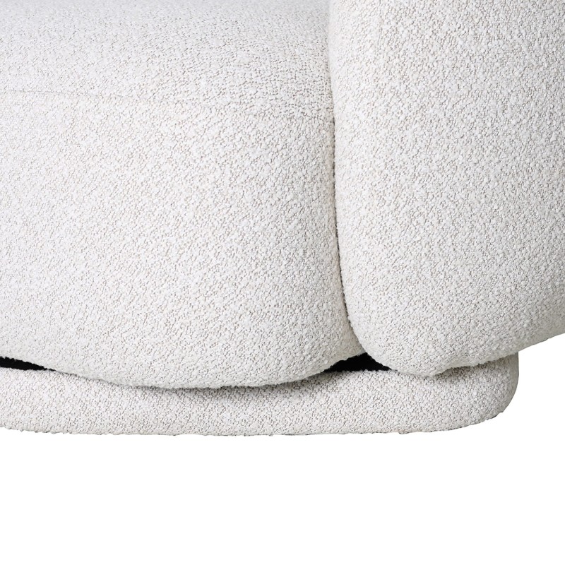 Pimlico White swivel armchair upholstered in white bouclé fabric – a decorative swivel chair for modern interiors.
