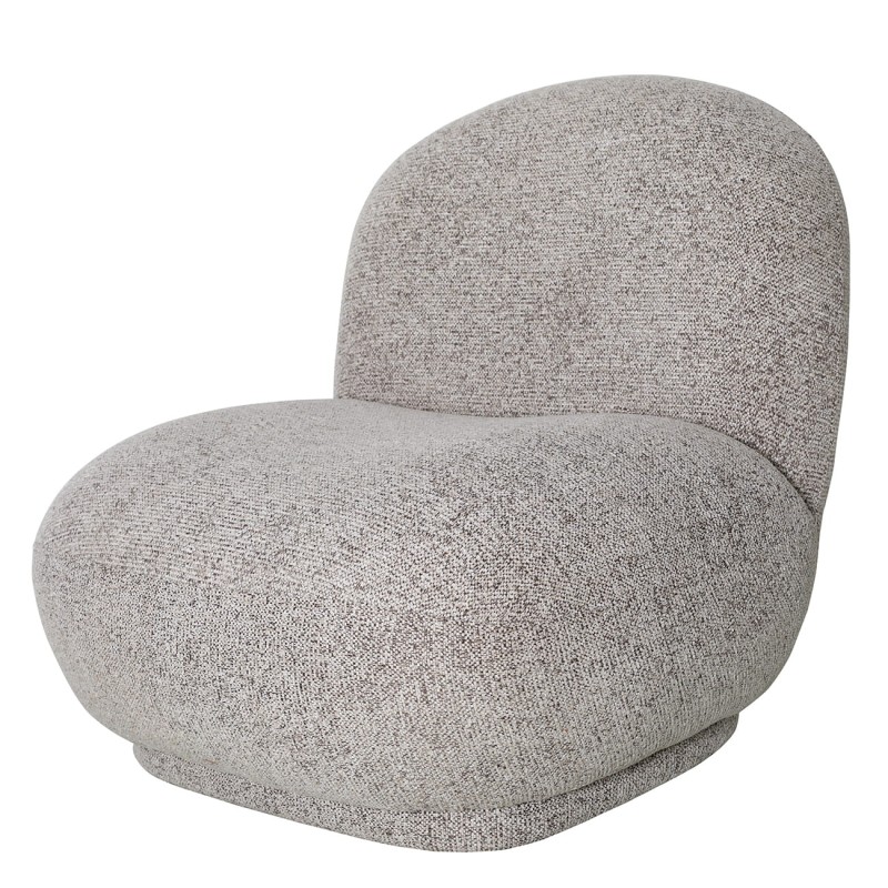 Greyer grey living room armchair upholstered in soft chenille fabric, 78 cm wide.