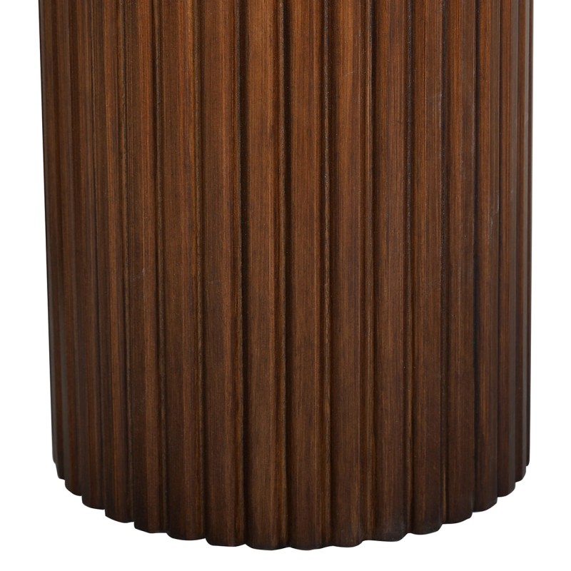 Bremner round coffee table with a marble top and wooden base. Elegant 90 × 45 cm design, perfect for modern living rooms.
