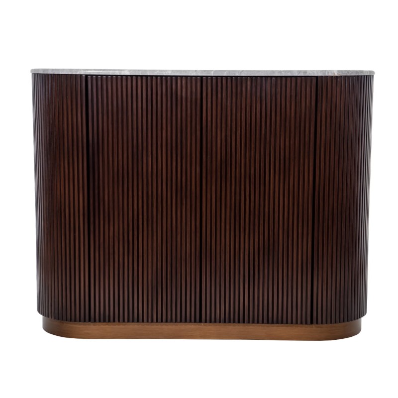 Dwudrzwiowa komoda Bremner 110 cm z marmurowym blaBremner two-door chest with a marble top and wooden base. Elegant 110 cm design, perfect for modern living spaces.em i drewnianą podstawą