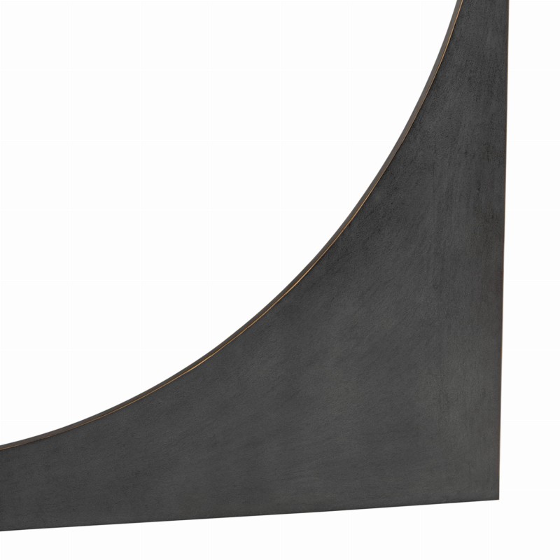 Linton oval glass console table with a metal base and elegant glass top. Slim 130 × 40 cm design, perfect for modern interiors.