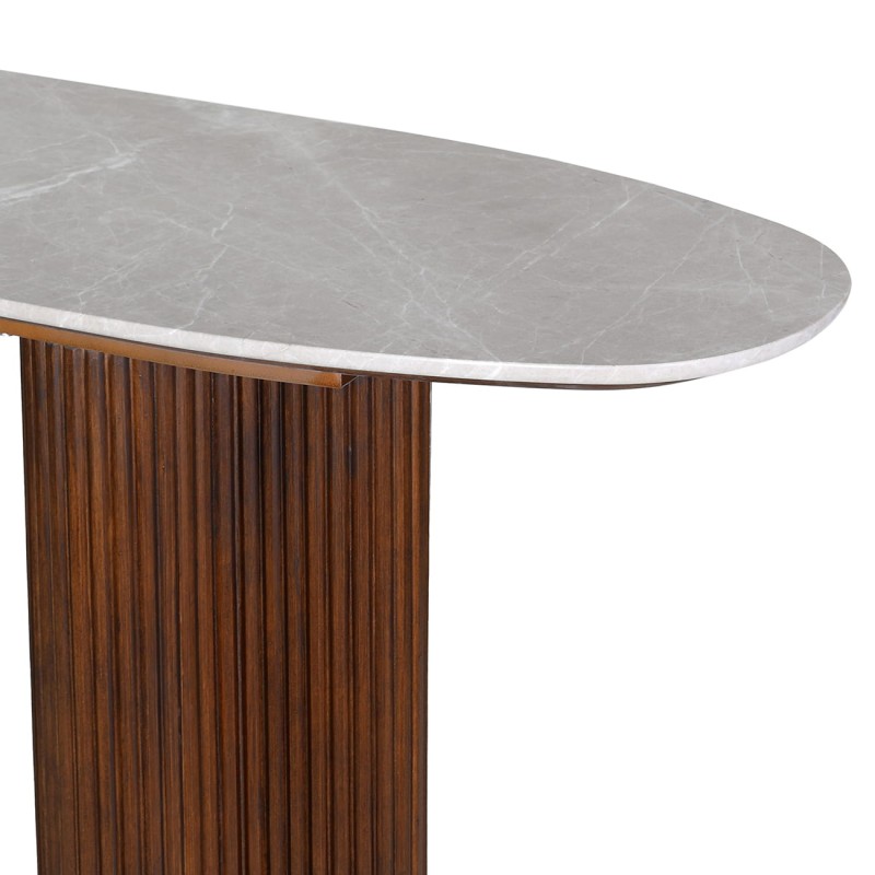 Bremner marble and wood console table 140 cm