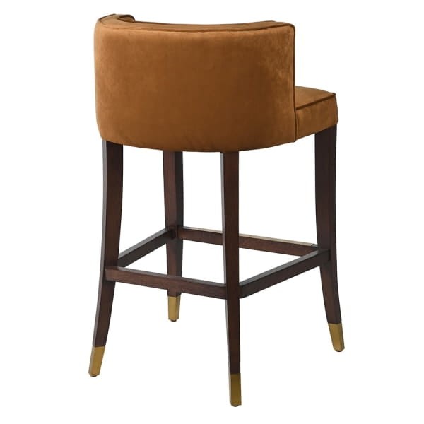 Belgrave mustard bar stool with an oak frame and polyester upholstery. A stylish bar stool designed for the living room or kitchen space.