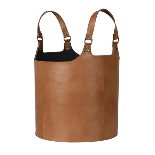Leather Decorative Storage Basket 42 × 47 cm – Brown