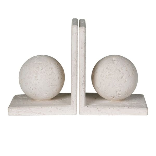 Sphere decorative bookends for a living room shelf