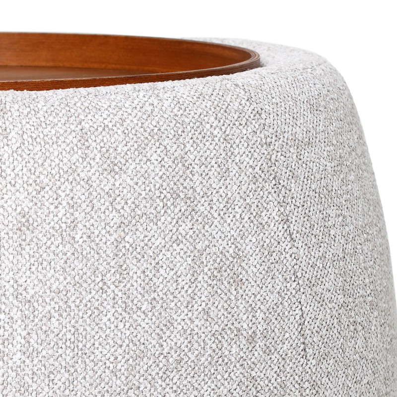 Gen Light Round Storage Ottoman with Wooden Top – 69 cm