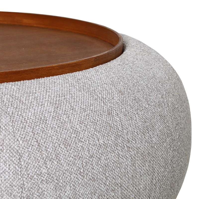 Gen upholstered ottoman with hidden storage used as coffee table