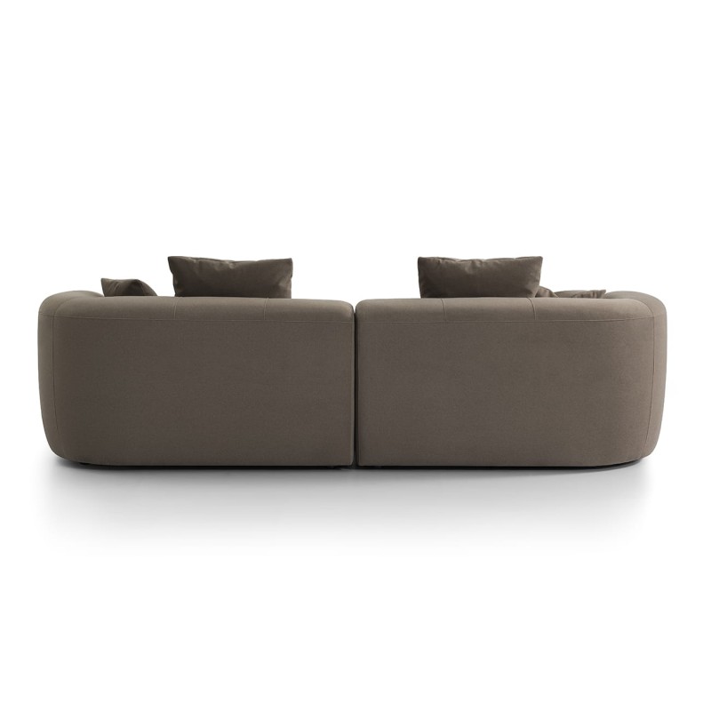 Brompton Truffle 275 cm Velvet Sofa with Decorative Cushions