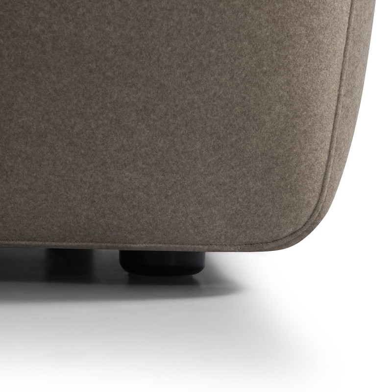 Brompton Truffle 275 cm Velvet Sofa with Decorative Cushions