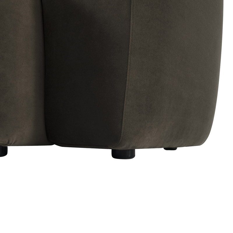 Brompton Brown 275 cm Velvet Sofa with Decorative Cushions