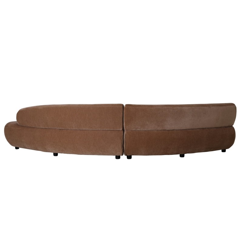 Eden Brown 319 cm Modular Velvet Sofa with Curved Design