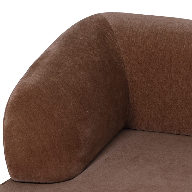 Eden Brown 319 cm Modular Velvet Sofa with Curved Design