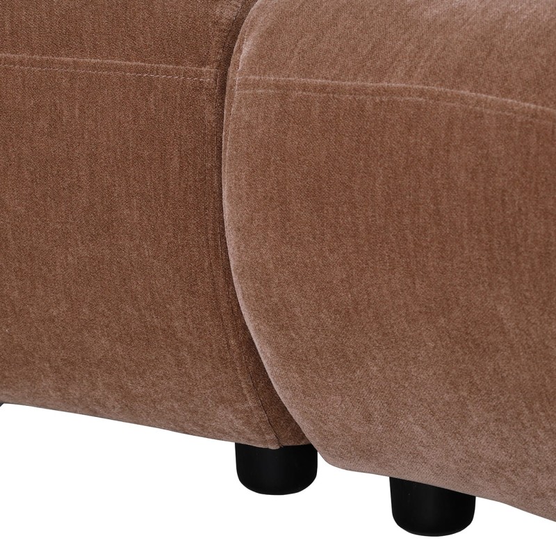 Eden Brown 319 cm Modular Velvet Sofa with Curved Design
