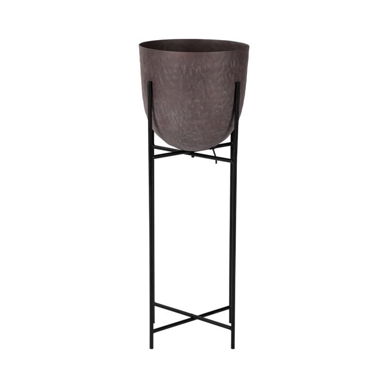 Chester Brown planter 73 cm on black metal stand