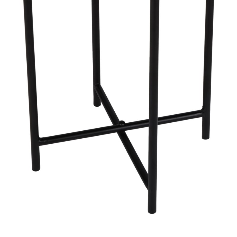 Tall plant pot on black metal base