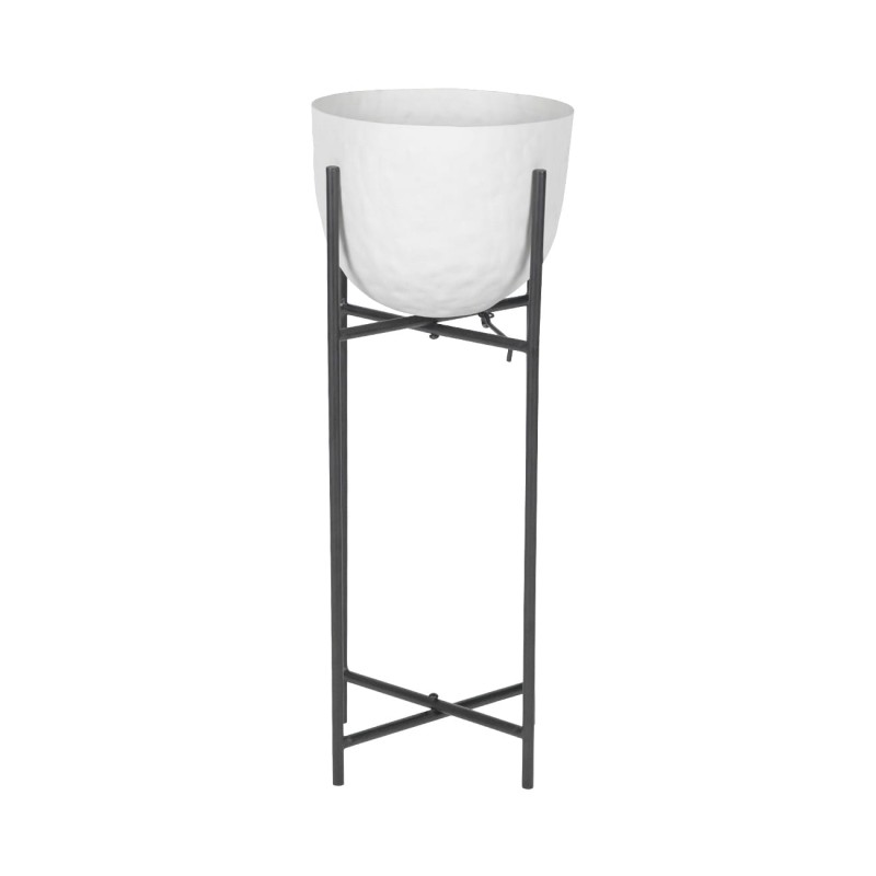Chester White planter 55 cm on black metal stand