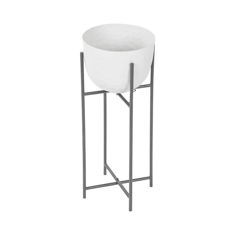 Chester White stonewash planter on stand