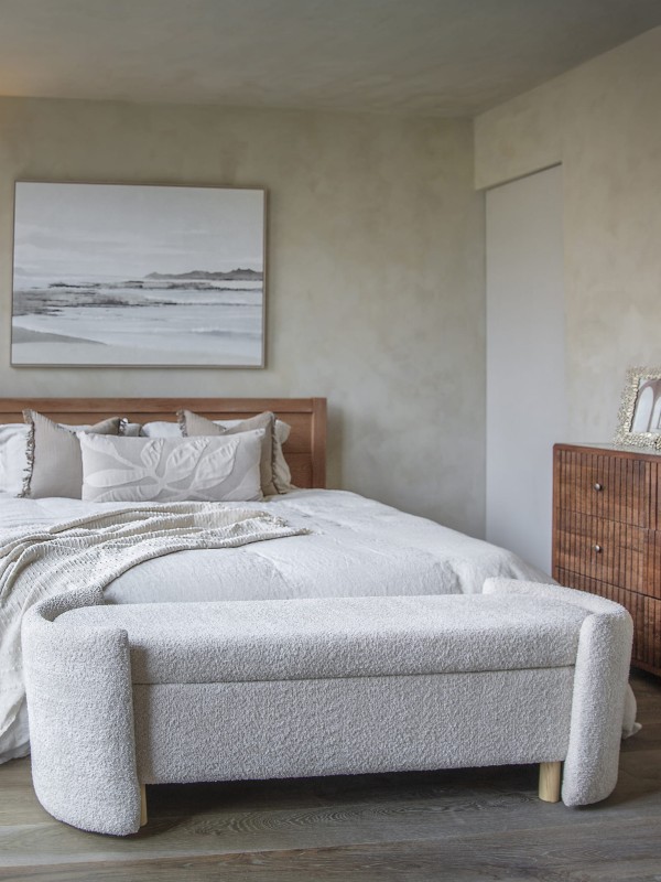 Ennismore Cream Bouclé Storage Bench - 160 cm