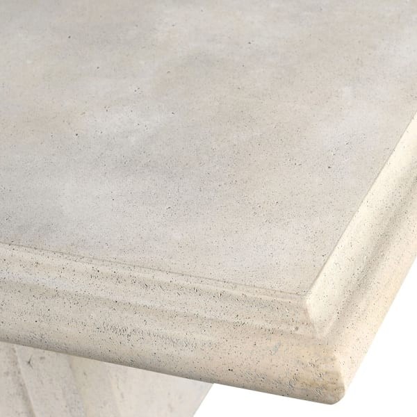Romano Square garden table 130 cm in light polyresin – modern outdoor patio dining table