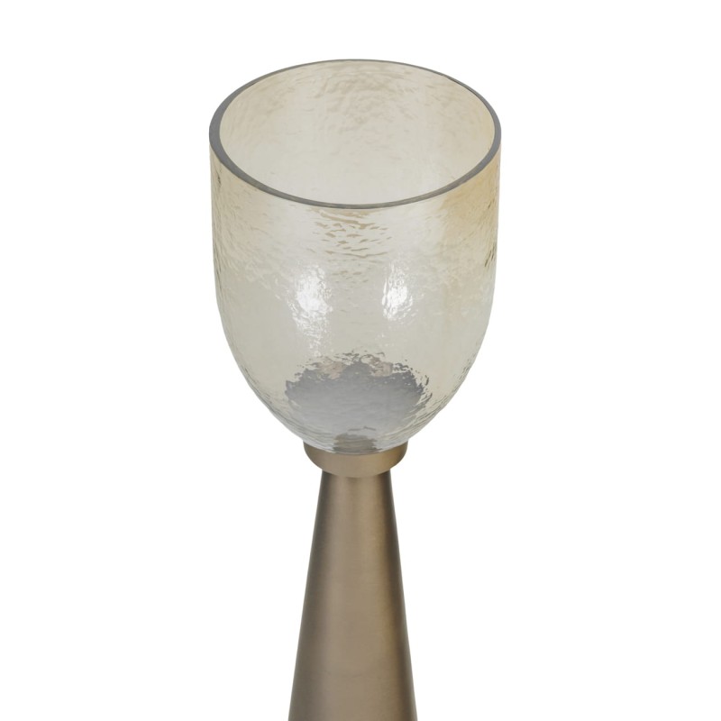 Golden Hurricane Candle Holder 80 cm – Glass Shade with Gold Iron Base