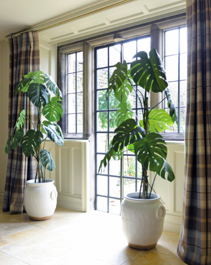 Monstera 175 cm faux plant black plastic pot