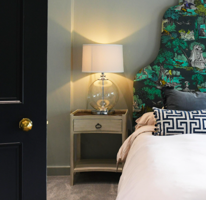 Glass Ball White Table Lamp 71 cm glass base linen lampshade