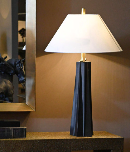 Elegant Noble Table Lamp, 79 cm – Black Base with White Shade