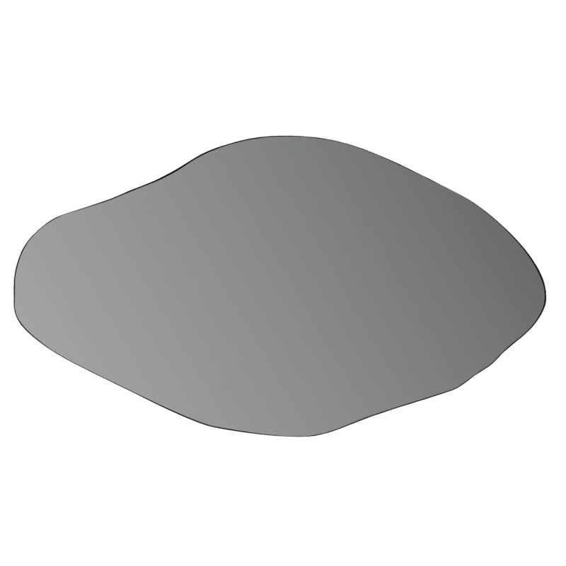 Organic living room mirror 152 cm – irregular shaped decorative wall mirror with brown metal frame.