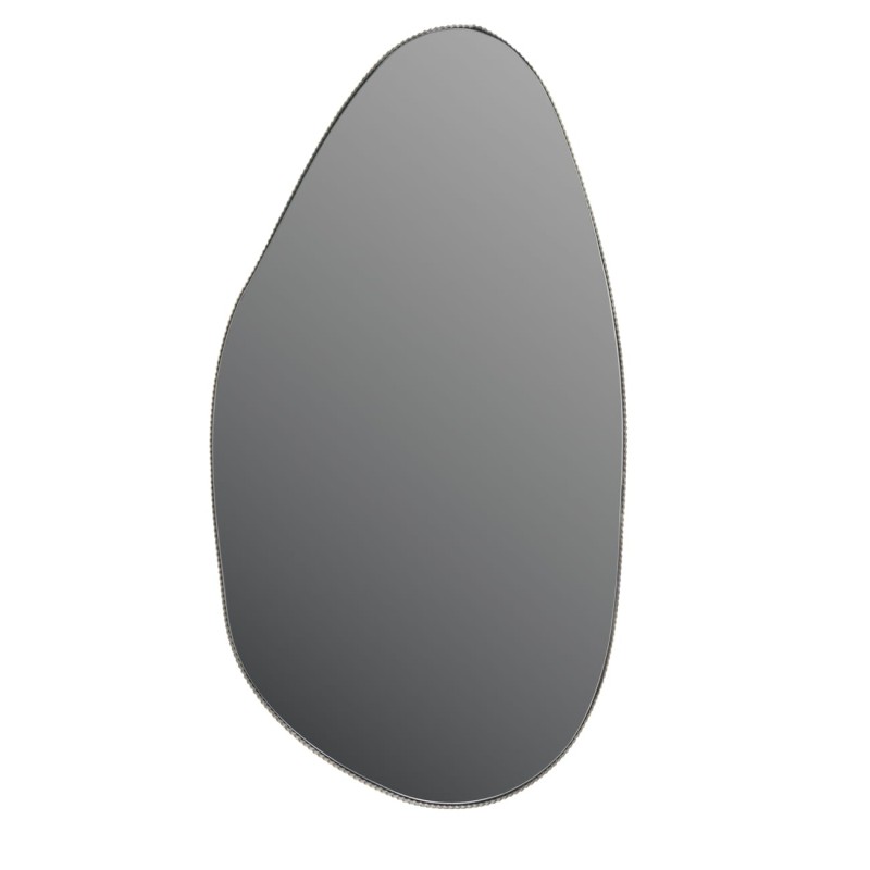 Organic Oval M wall mirror with irregular bronze metal frame – 101 cm