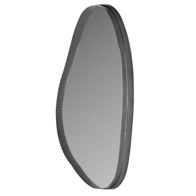 Organic Oval S wall mirror with irregular bronze metal frame – 71 cm