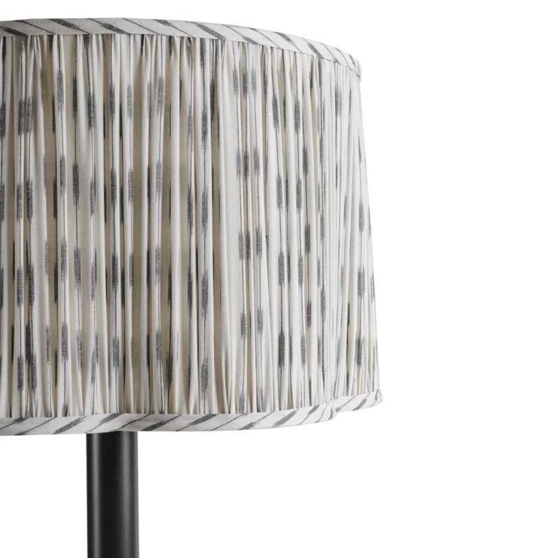 Lexi floor lamp with ikat linen shade and dark bronze base