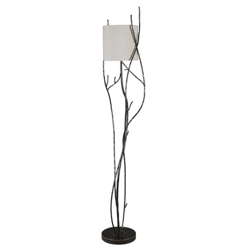 Ember Floor Lamp with Linen Shade and Iron Base – 174 cm